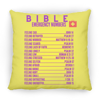 Emergency Bible Numbers Christian Pillow Purple