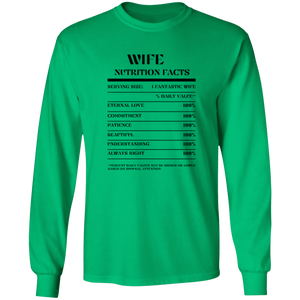 Nutrition Facts T-Shirt LS - Wife - Black