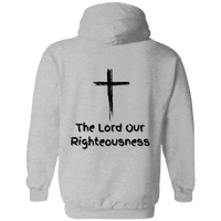Jehovah Tsidkenu Pullover Hoodie Front & Back - Black