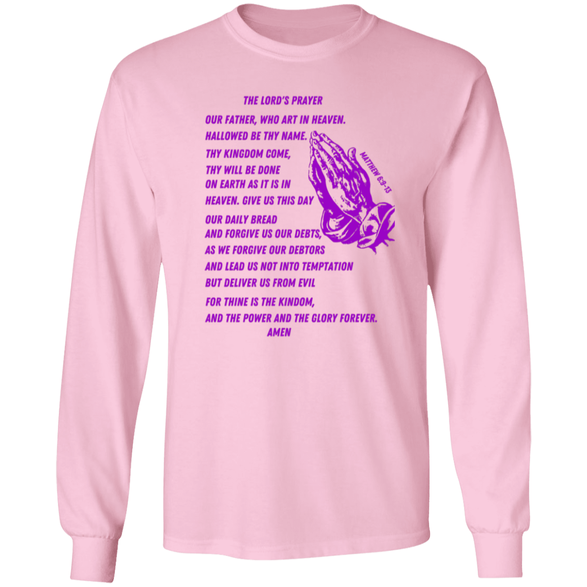 Lord's Prayer Long Sleeve T-shirt Purple