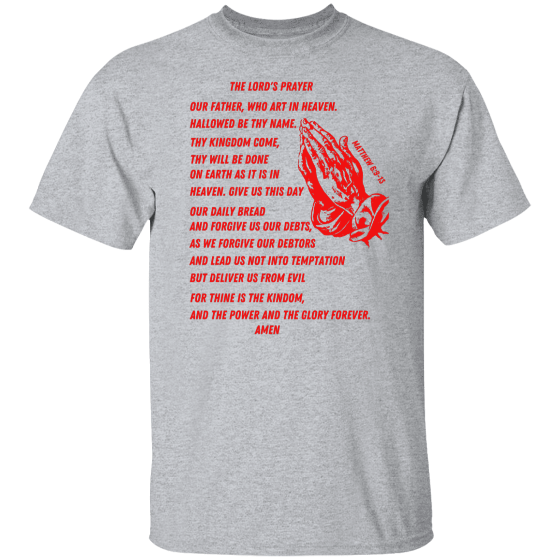 Lord's Prayer Short Sleeve T-shirt Red