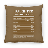 Nutrition Facts Pillow - Daughter - White