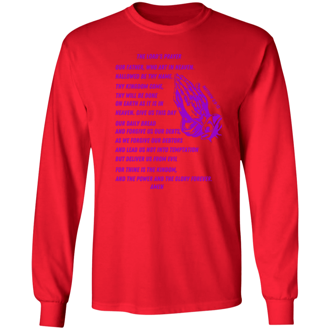 Lord's Prayer Long Sleeve T-shirt Purple