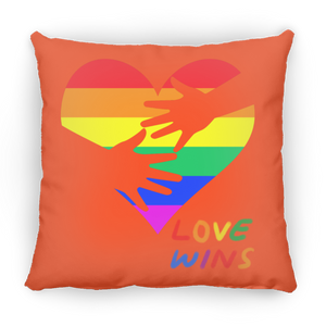 Love Wins Heart Square Pillow