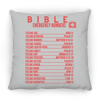 Emergency Bible Numbers Christian Pillow Red