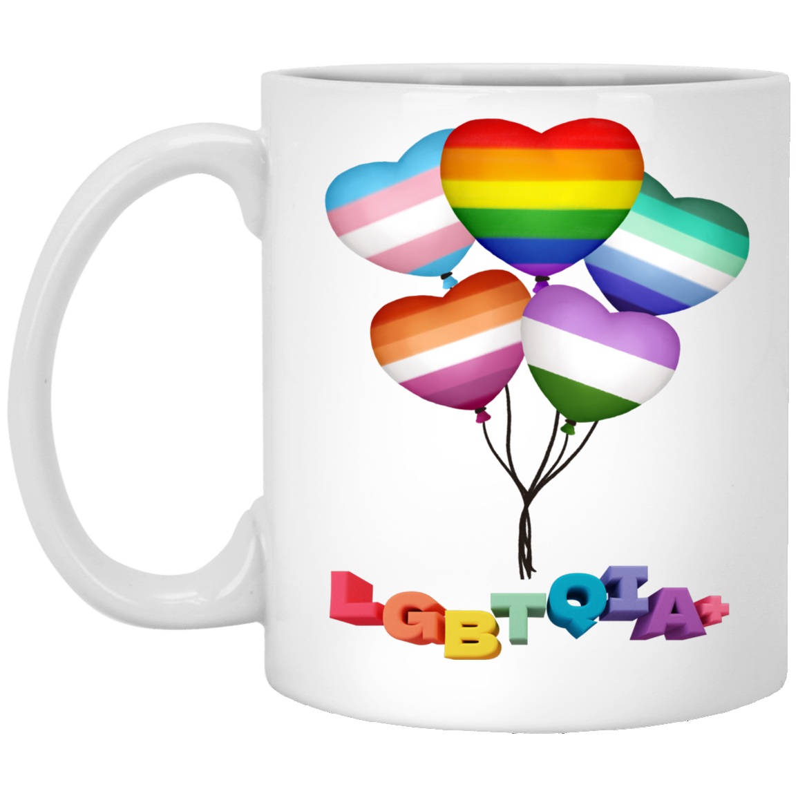 Pride Heart Balloons Mug