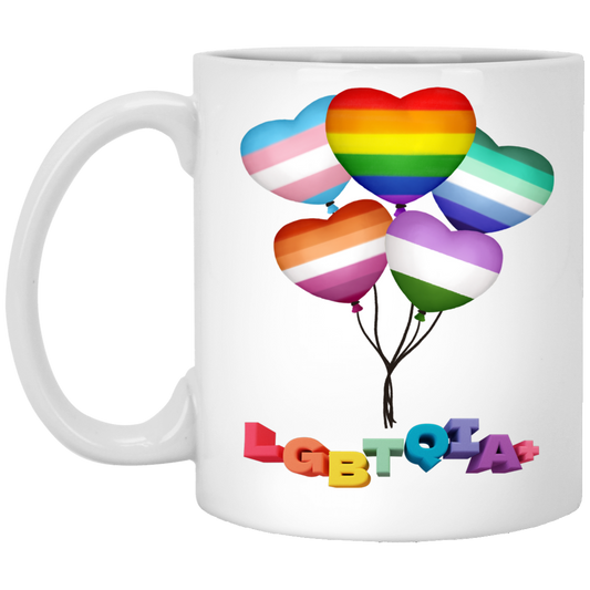 Pride Heart Balloons Mug