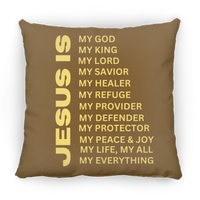 Jesus Is Christian Pillow Gold