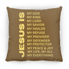Jesus Is Christian Pillow Gold