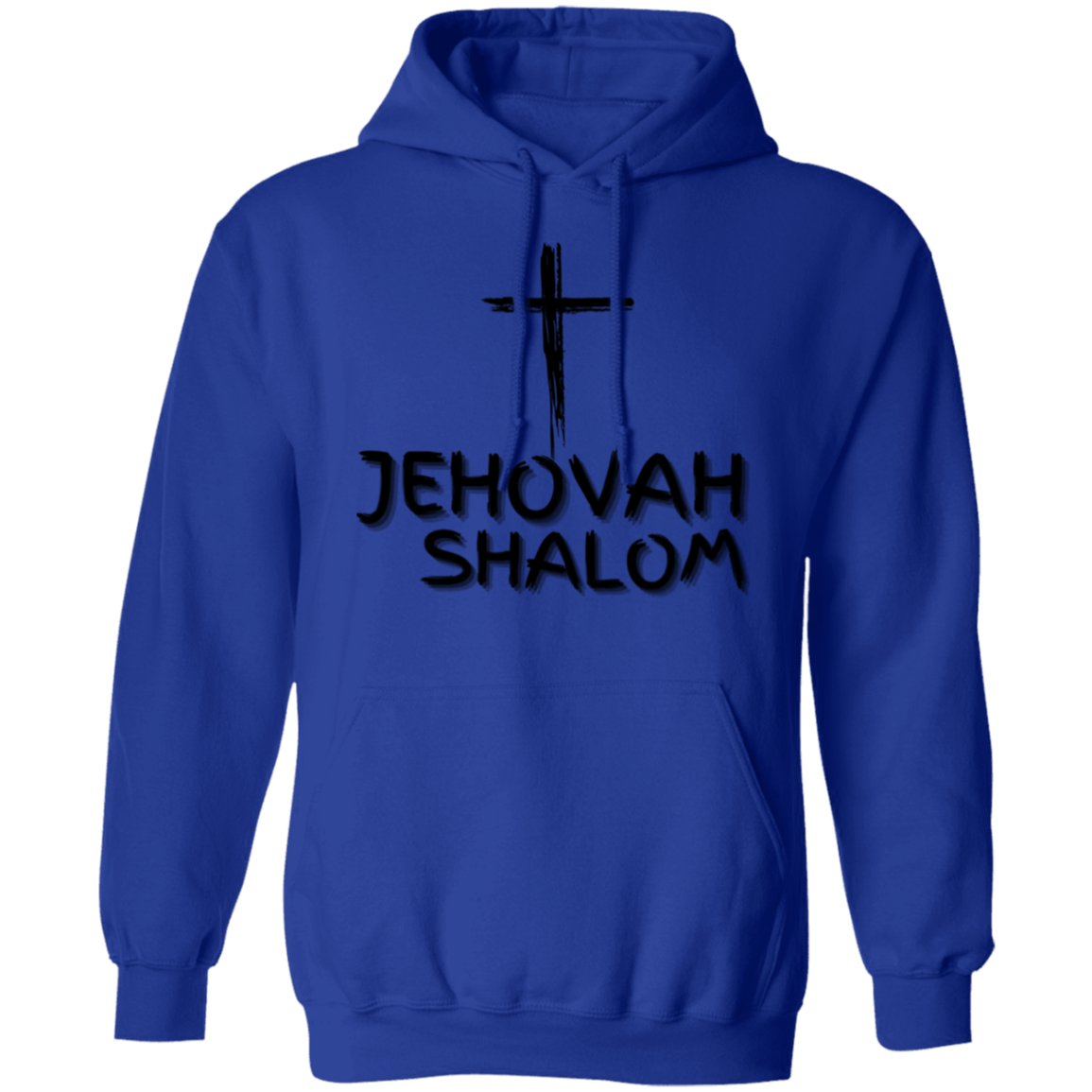 Jehovah Shalom Pullover Hoodie Front & Back - Black