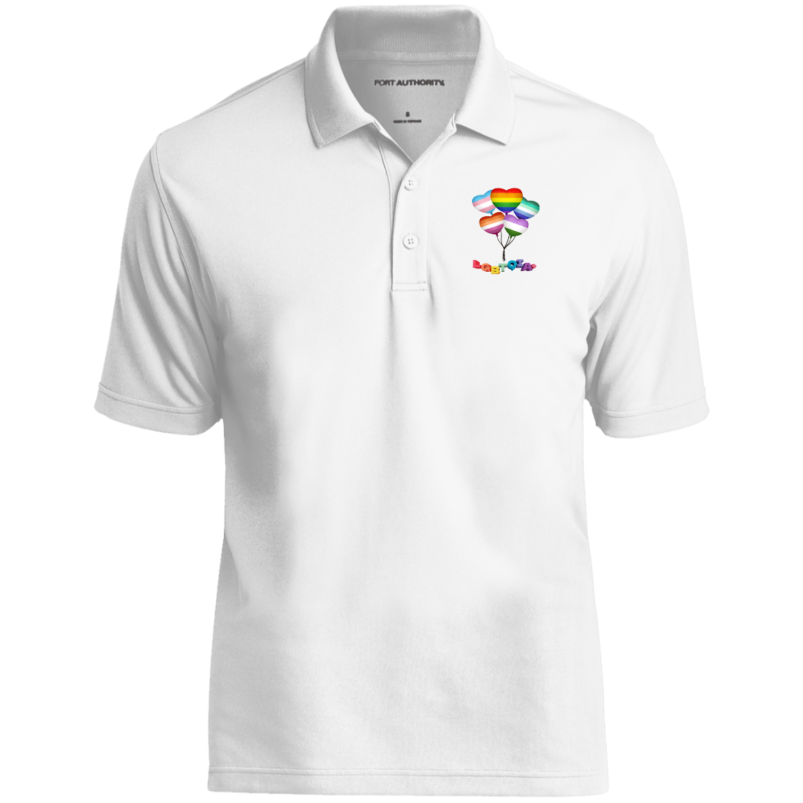 Pride Heart Balloons Short Sleeve Polo