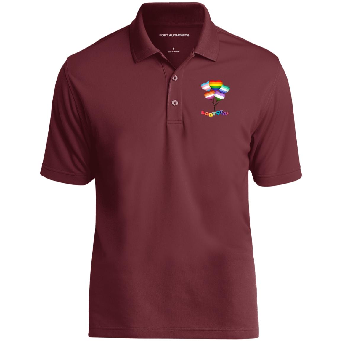 Pride Heart Balloons Short Sleeve Polo