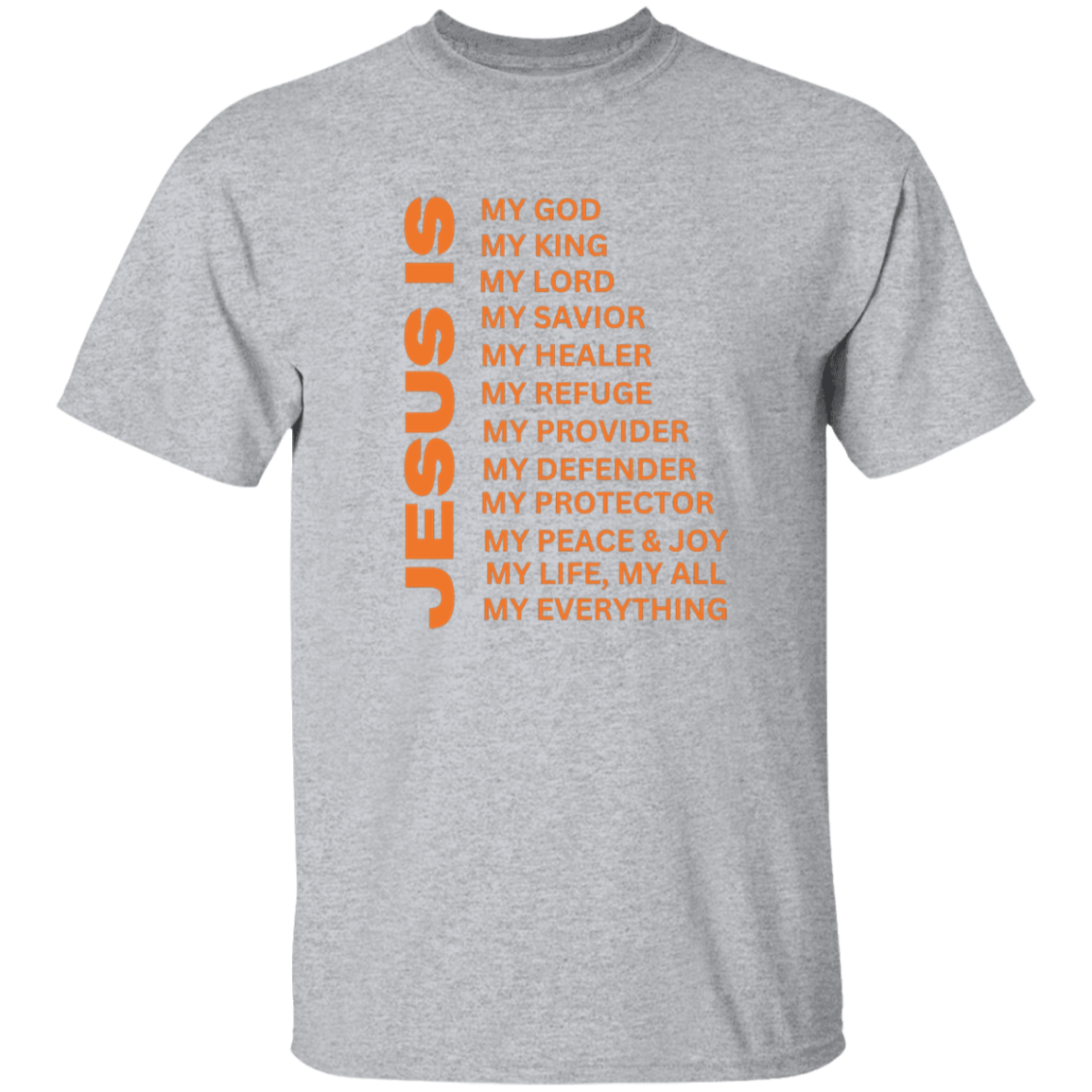 Jesus Is Christian T-Shirt - Short Sleeve Orange