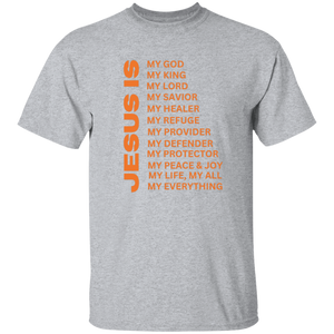 Jesus Is Christian T-Shirt - Short Sleeve Orange