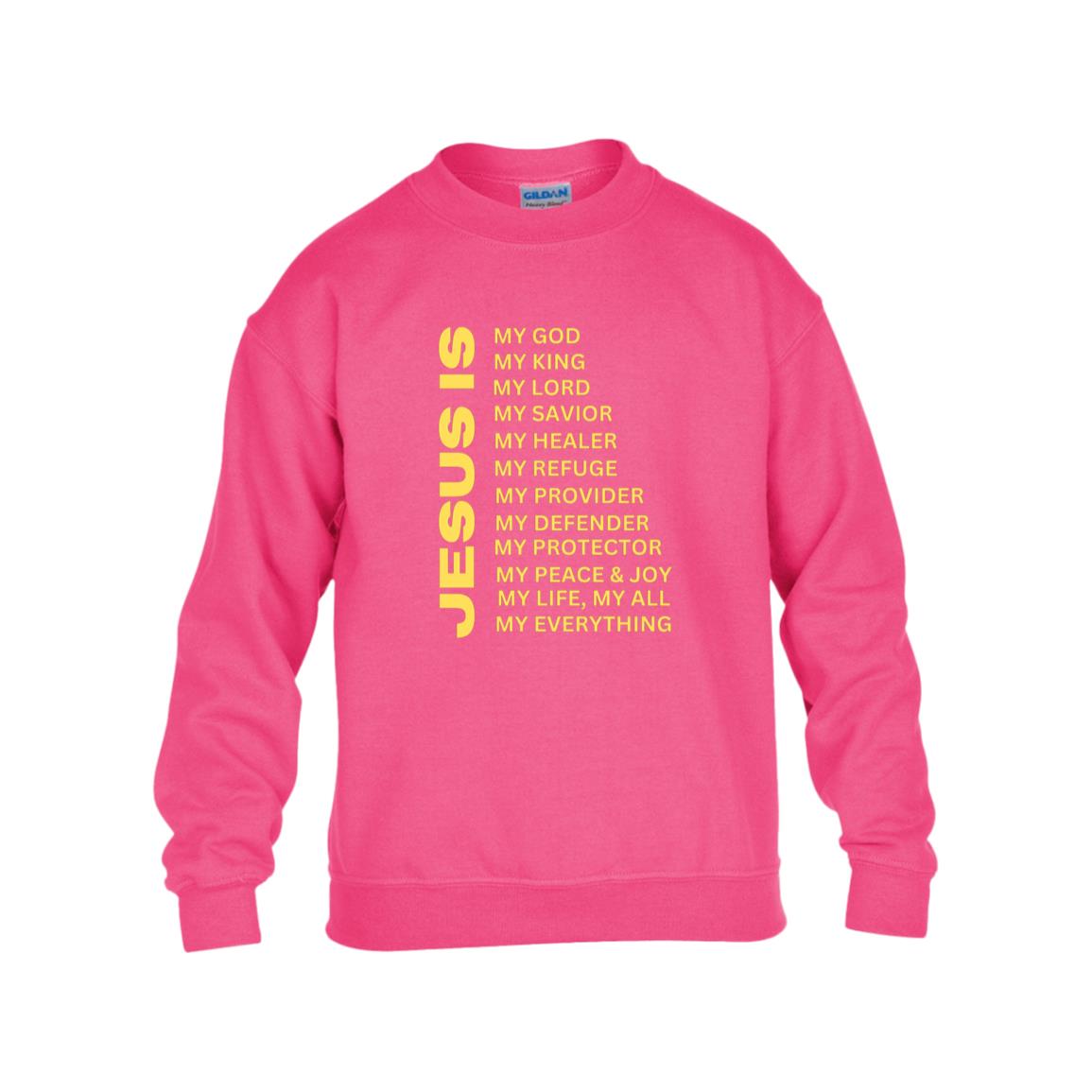 Jesus Is Youth Crewneck Sweatshirt - Gold