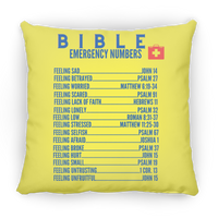 Emergency Bible Numbers Christian Pillow Blue