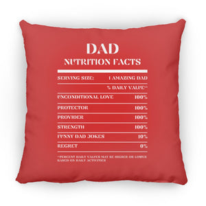 Nutrition Facts Pillow - Dad - White