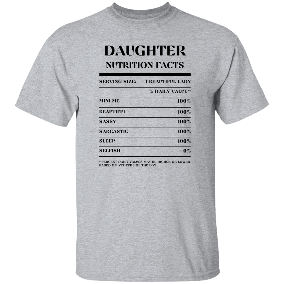 Nutrition Facts T-Shirt SS - Daughter - Black