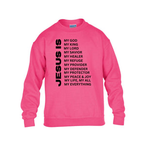 Jesus Is Youth Crewneck Sweatshirt - Black