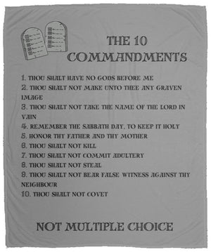 The 10 Commandments Cozy Plush Fleece Blanket - Black