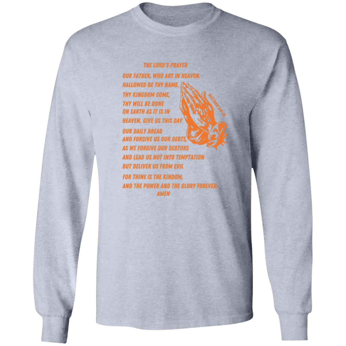 Lord's Prayer Long Sleeve T-shirt Orange