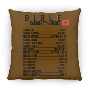 Emergency Bible Numbers Christian Pillow White