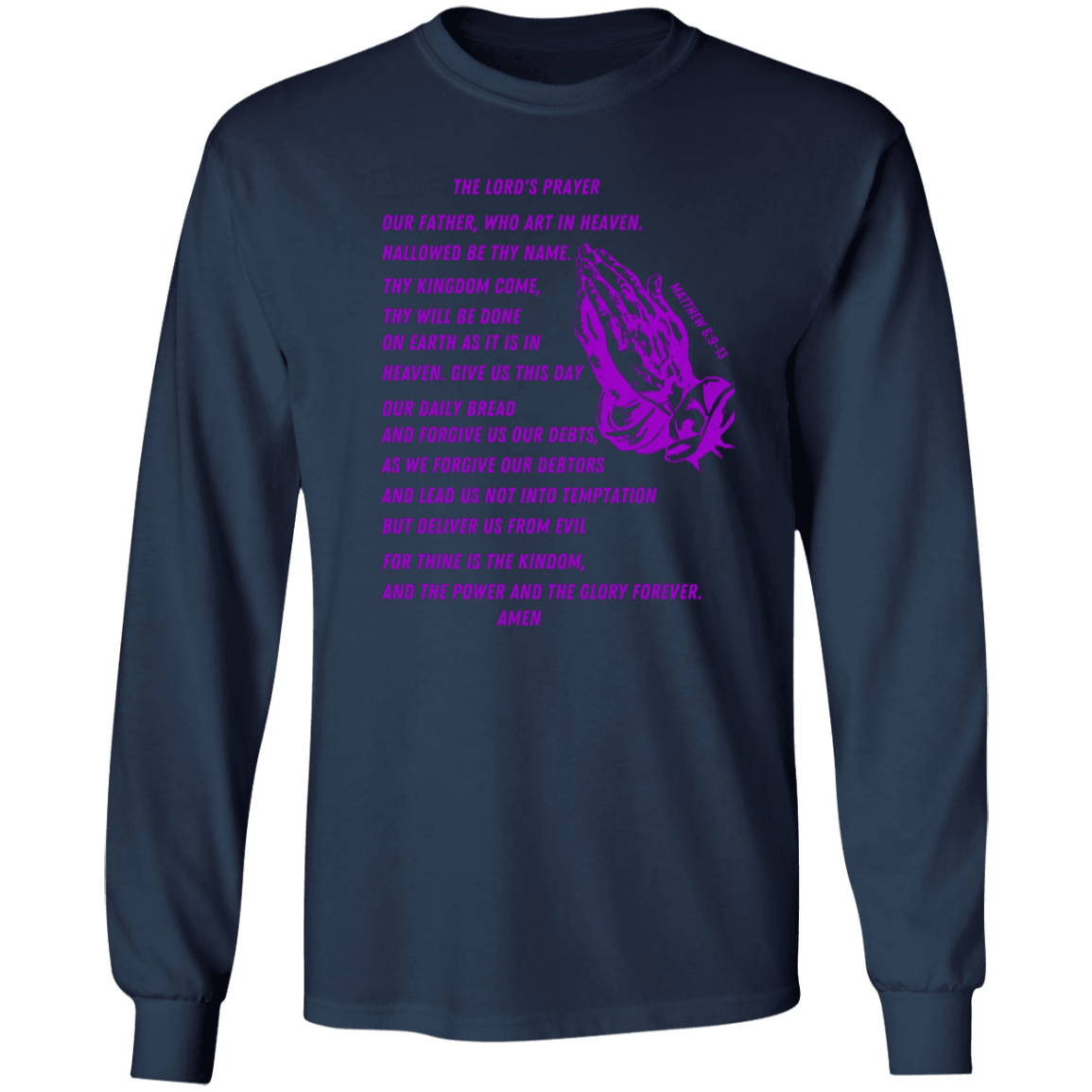 Lord's Prayer Long Sleeve T-shirt Purple