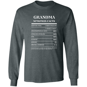 Nutrition Facts T-Shirt LS - Grandma - White