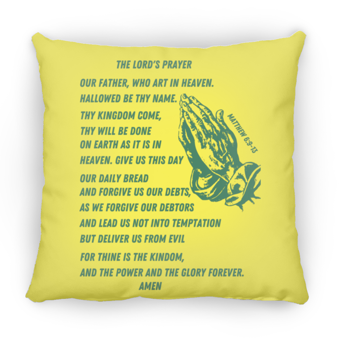 Lord's Prayer Pillow Green