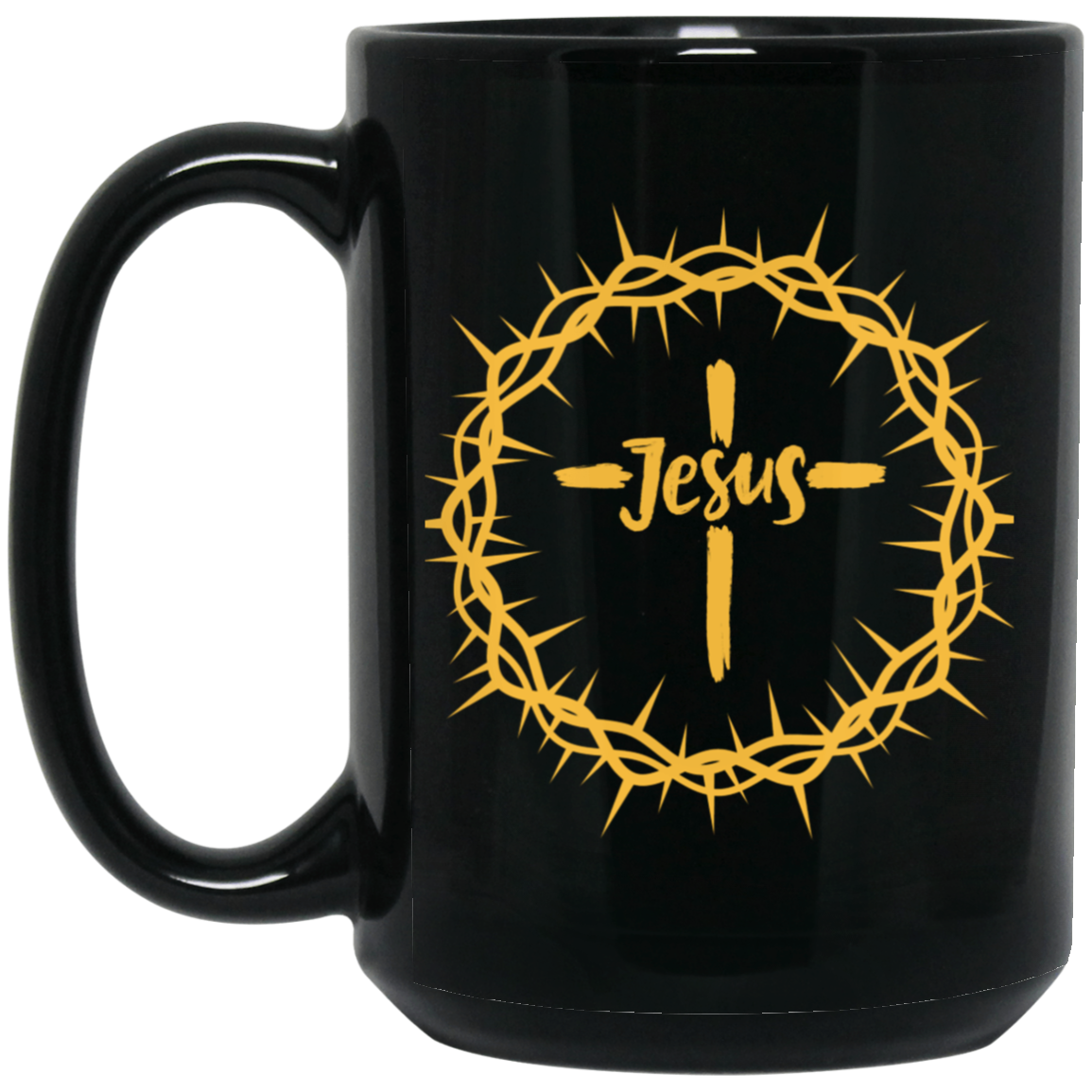 Jesus Crown Black Mug