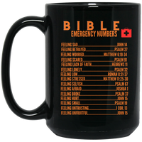 Emergency Bible Numbers Christian Mug Orange