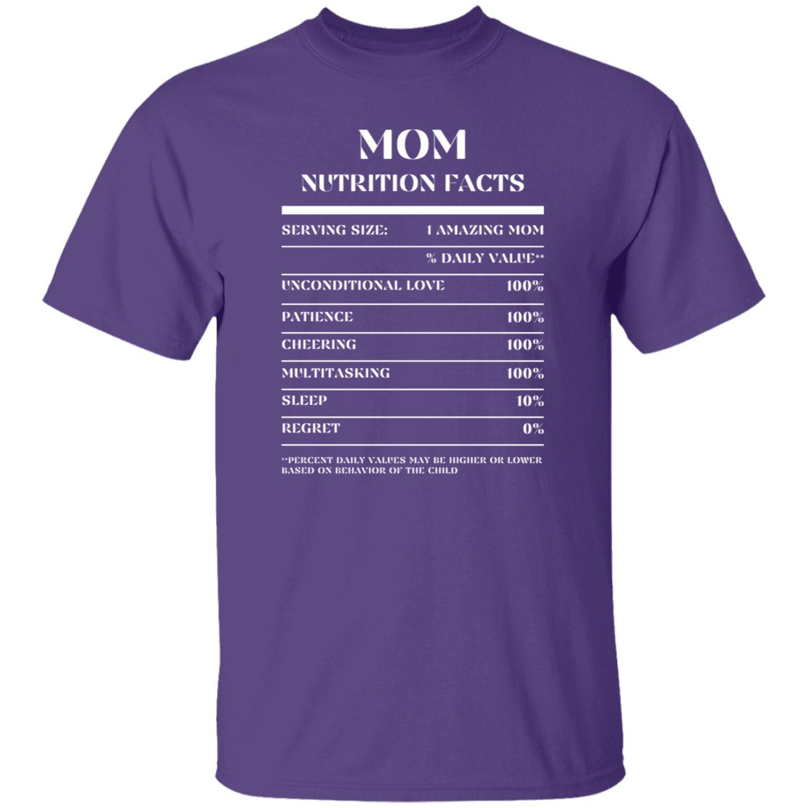 Nutrition Facts T-Shirt SS - Mom - White