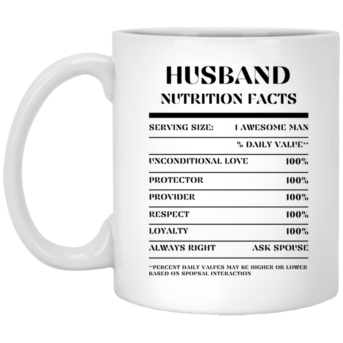 Nutrition Facts Mug - Husband