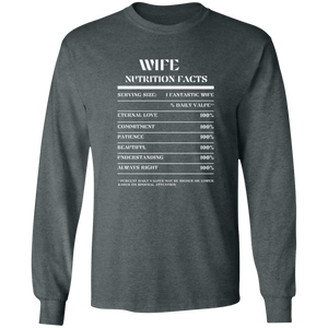 Nutrition Facts T-Shirt LS - Wife - White