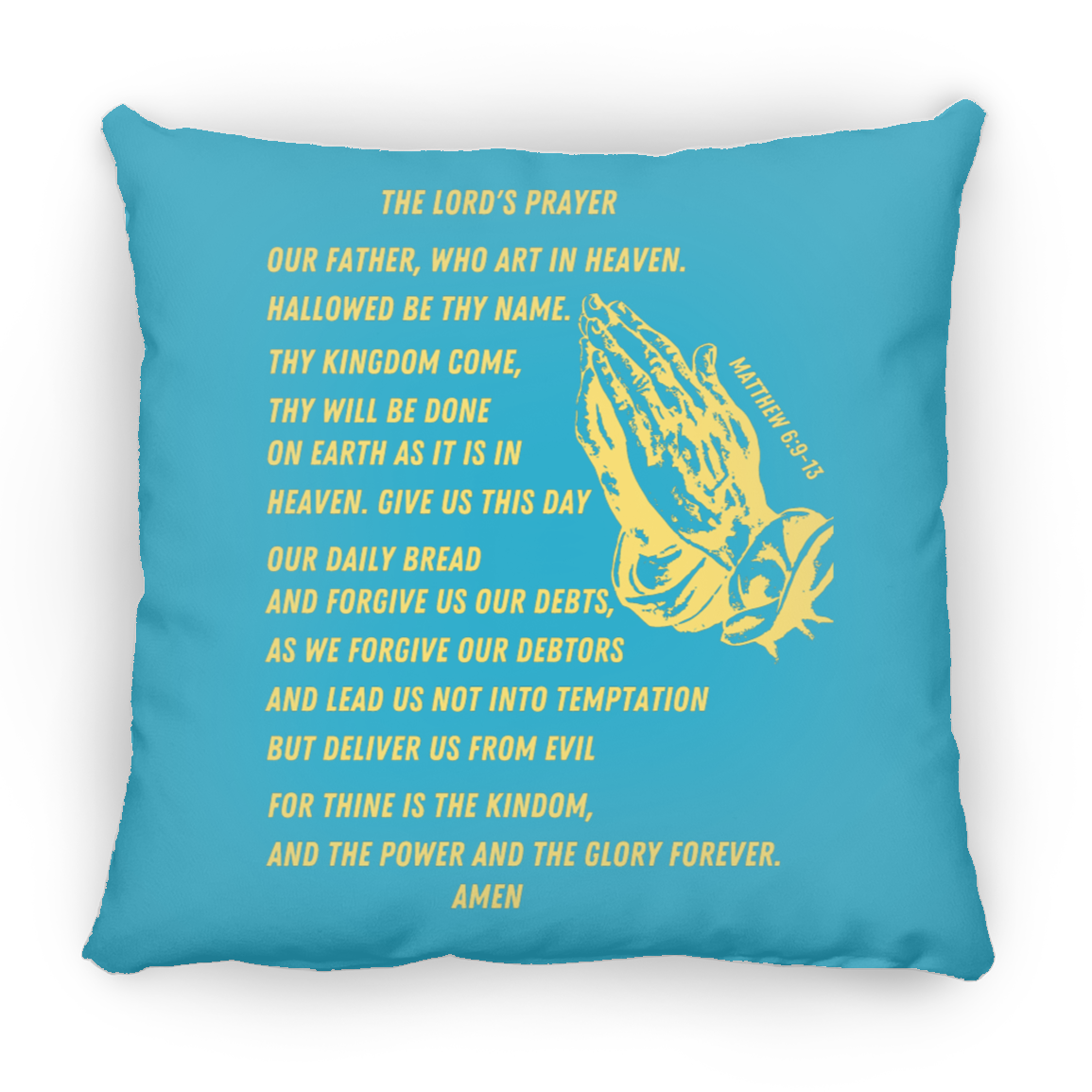 Lord's Prayer Pillow Gold