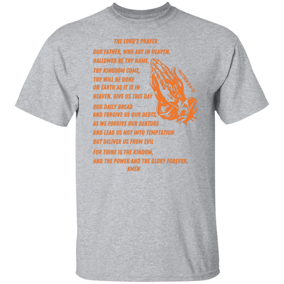 Lord's Prayer Short Sleeve T-shirt Orange