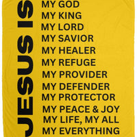 Jesus Is Cozy Plush Fleece Blanket - Black