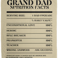 Nutrition Facts Grand Dad Cozy Plush Fleece Blanket - Black