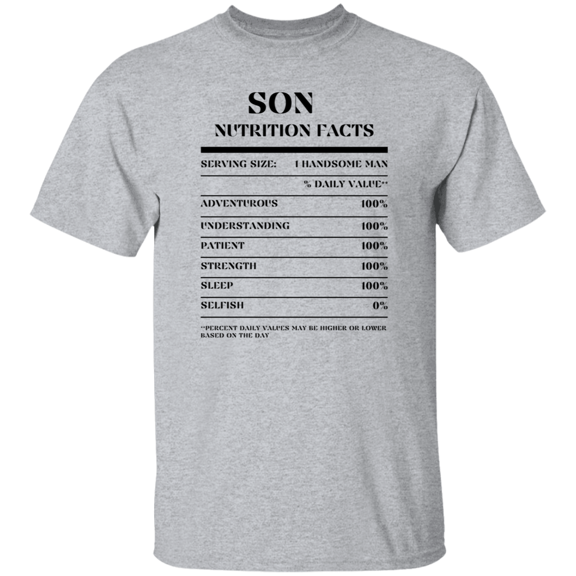 Nutrition Facts T-Shirt SS - Son - Black