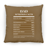 Nutrition Facts Pillow - Dad - White
