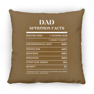 Nutrition Facts Pillow - Dad - White