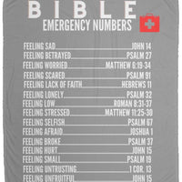 Emergency Bible Numbers Cozy Plush Fleece Blanket - White