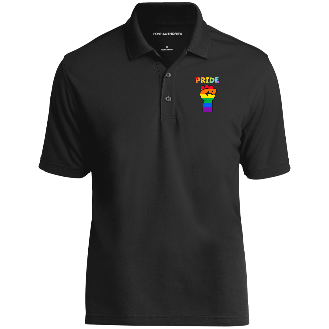 Rainbow Pride Fist Short Sleeve Polo