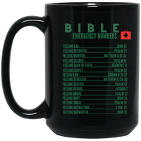 Emergency Bible Numbers Christian Mug Green