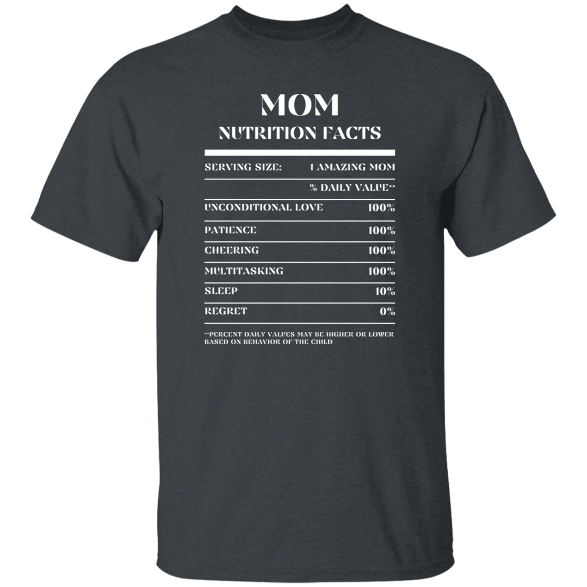 Nutrition Facts T-Shirt SS - Mom - White