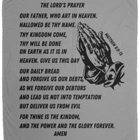 Lord's Prayer Cozy Plush Fleece Blanket - Black
