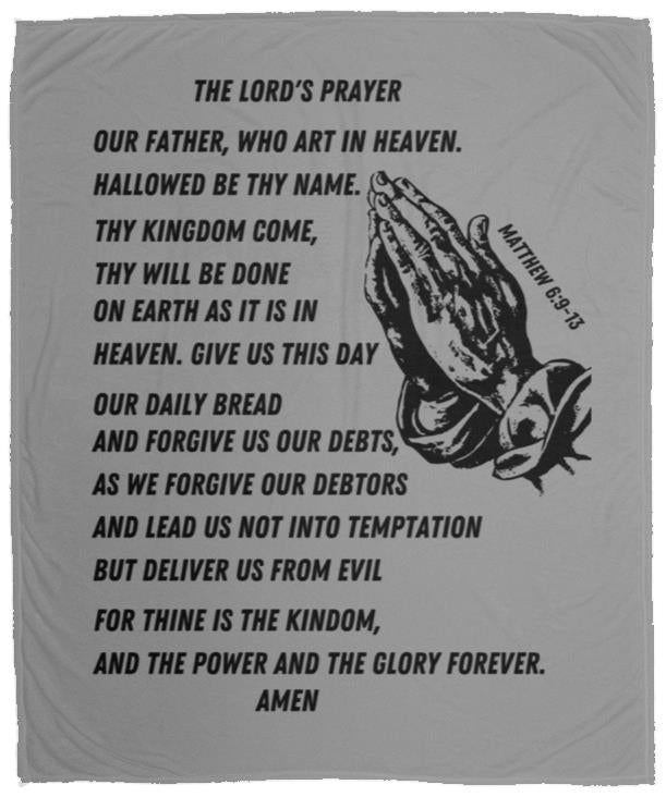 Lord's Prayer Cozy Plush Fleece Blanket - Black