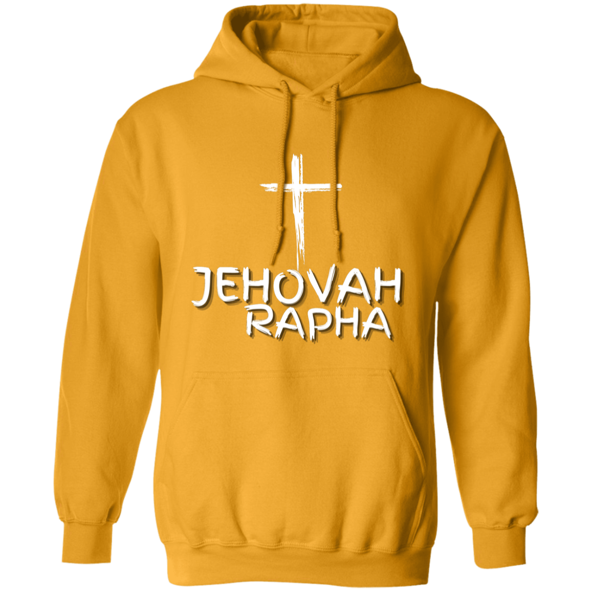 Jehovah Rapha Pullover Hoodie Front & Back - White