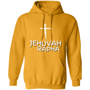 Jehovah Rapha Pullover Hoodie Front & Back - White