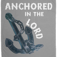 Anchored In The Lord Cozy Plush Fleece Blanket - White